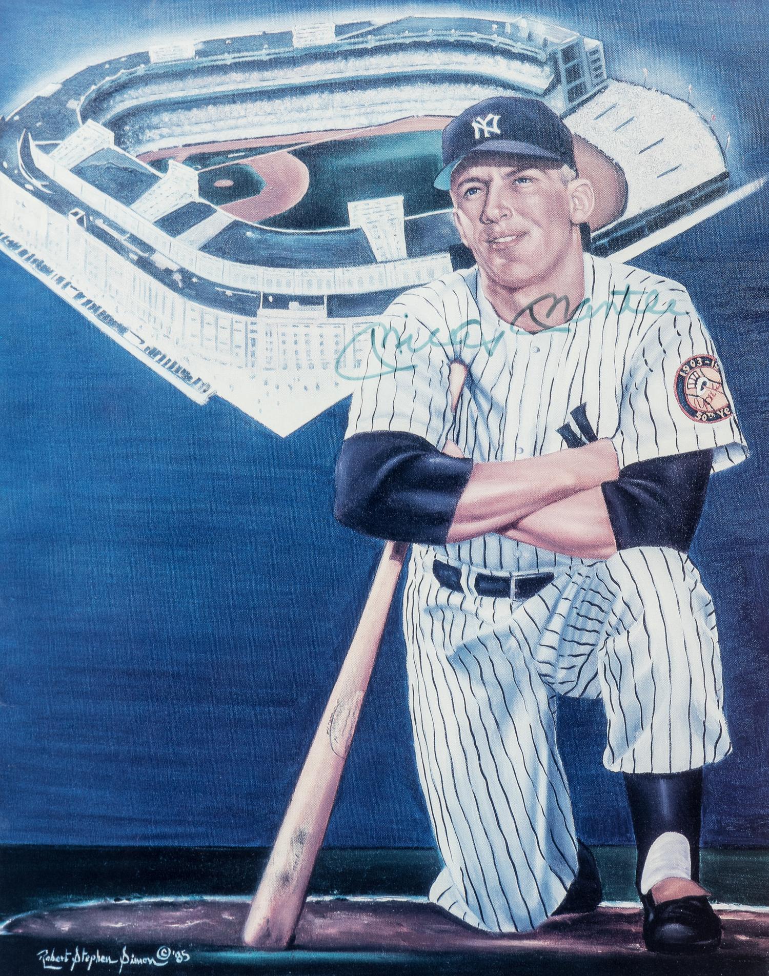 A Mickey Mantle Signed Autograph Statistics Display (Beckett Authentication Services Letter),