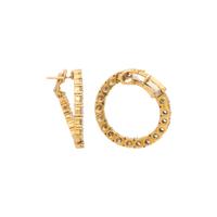 YELLOW GOLD AND DIAMOND HOOP EARRINGS