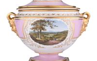 A Flight, Barr and Barr Worcester Porcelain Ice Pail with Cover and Liner