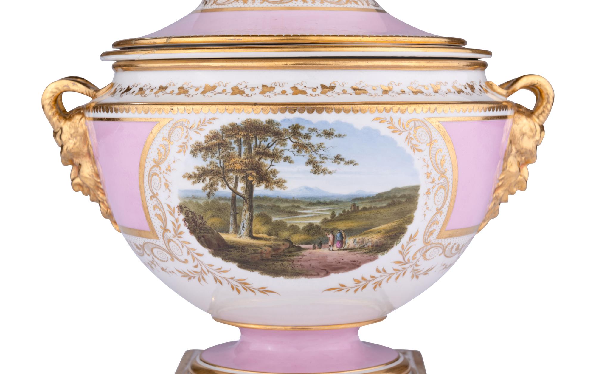 A Flight, Barr and Barr Worcester Porcelain Ice Pail with Cover and Liner