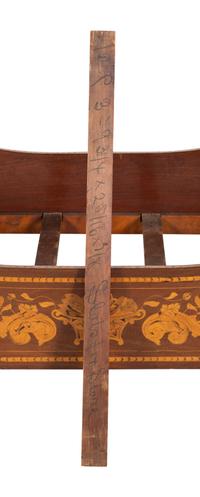 A Dutch Mahogany and Marquetry Sleigh Bed