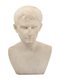 A Continental Carved Marble Bust of a Julio-Claudian Prince