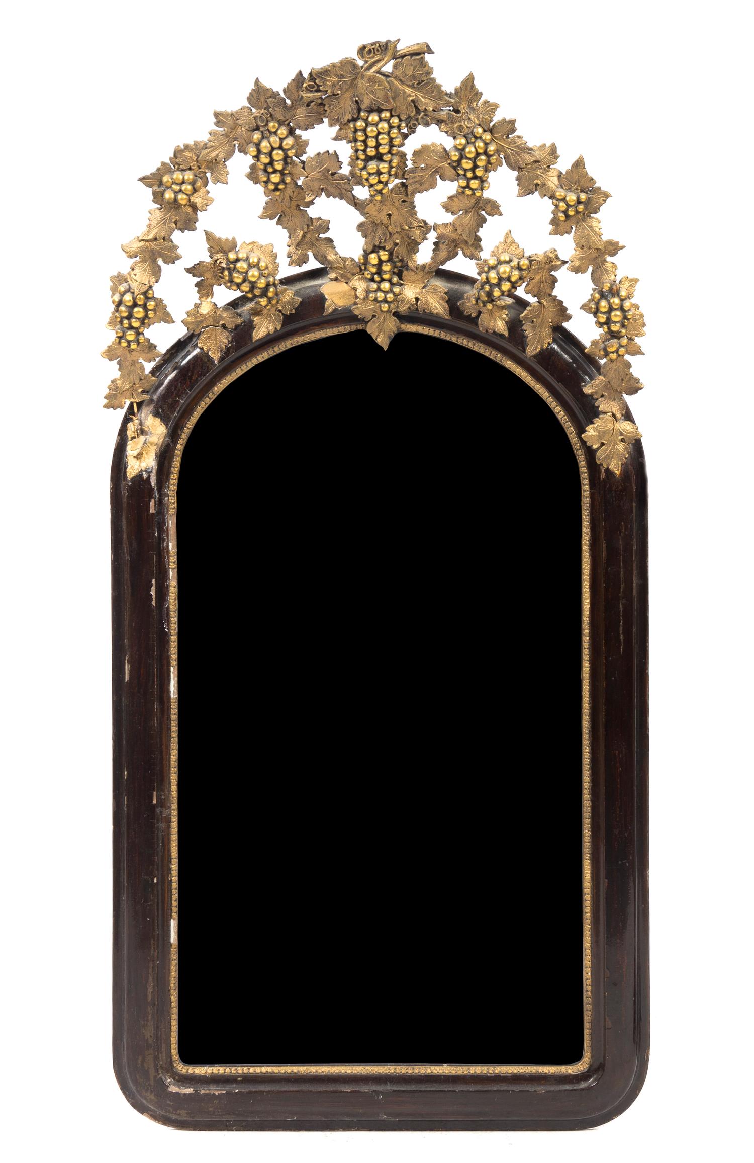 A Victorian Parcel Gilt Mirror, Height 46 x width 23 1/2 inches.