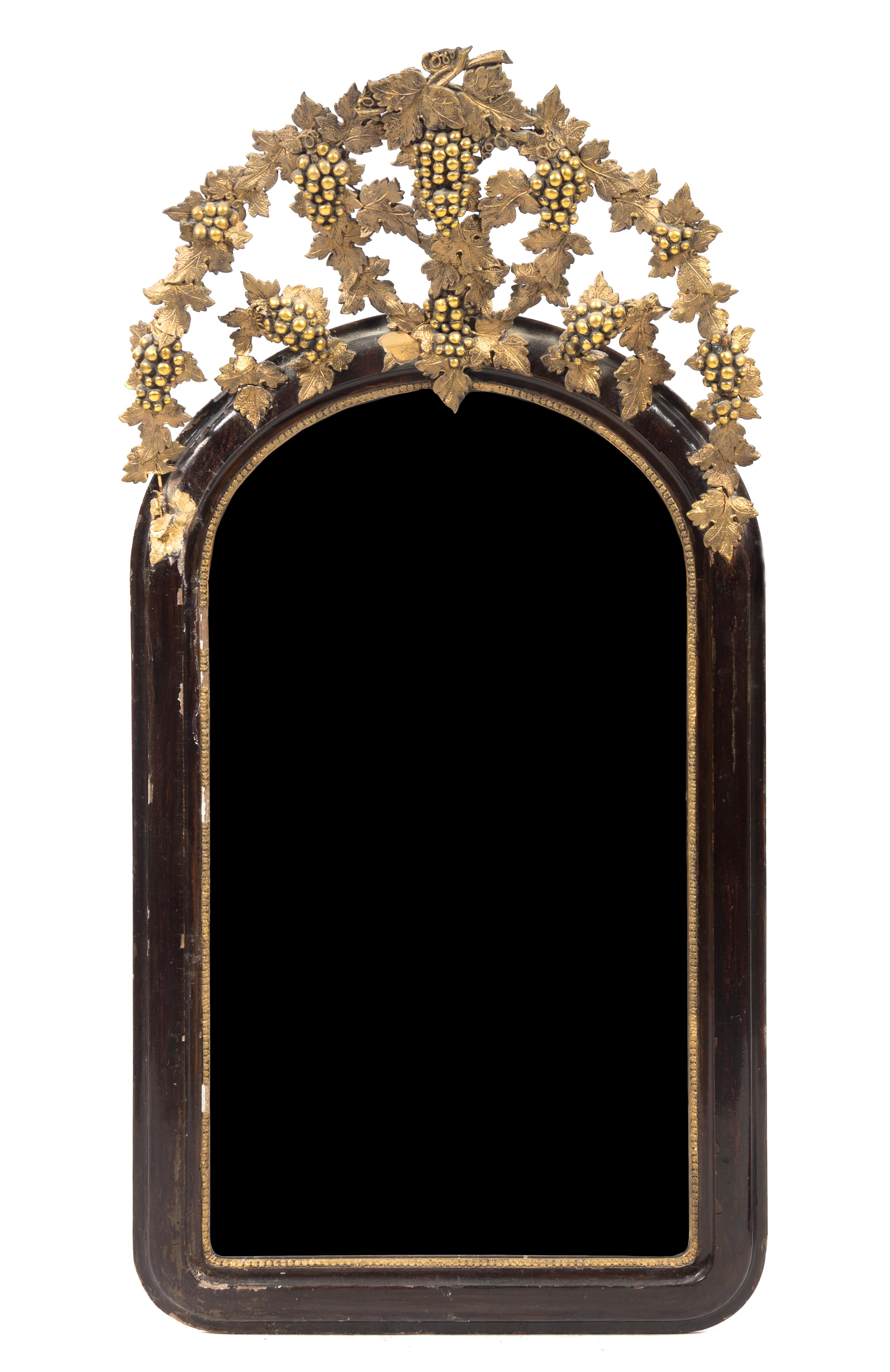 A Victorian Parcel Gilt Mirror, Height 46 x width 23 1/2 inches.