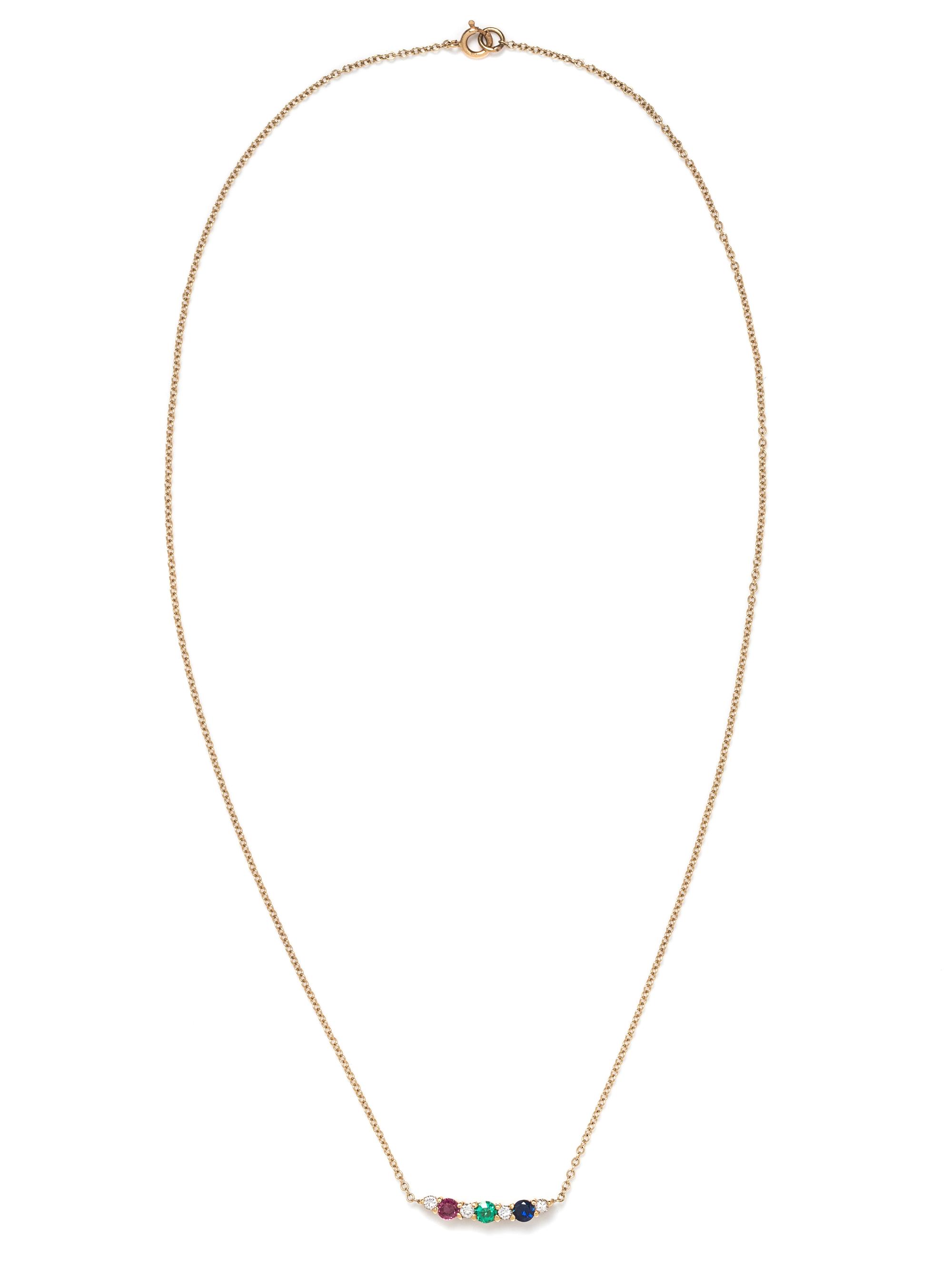 GEMSTONE AND DIAMOND NECKLACE