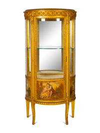 A Louis XVI Style Vernis Martin Vitrine Cabinet