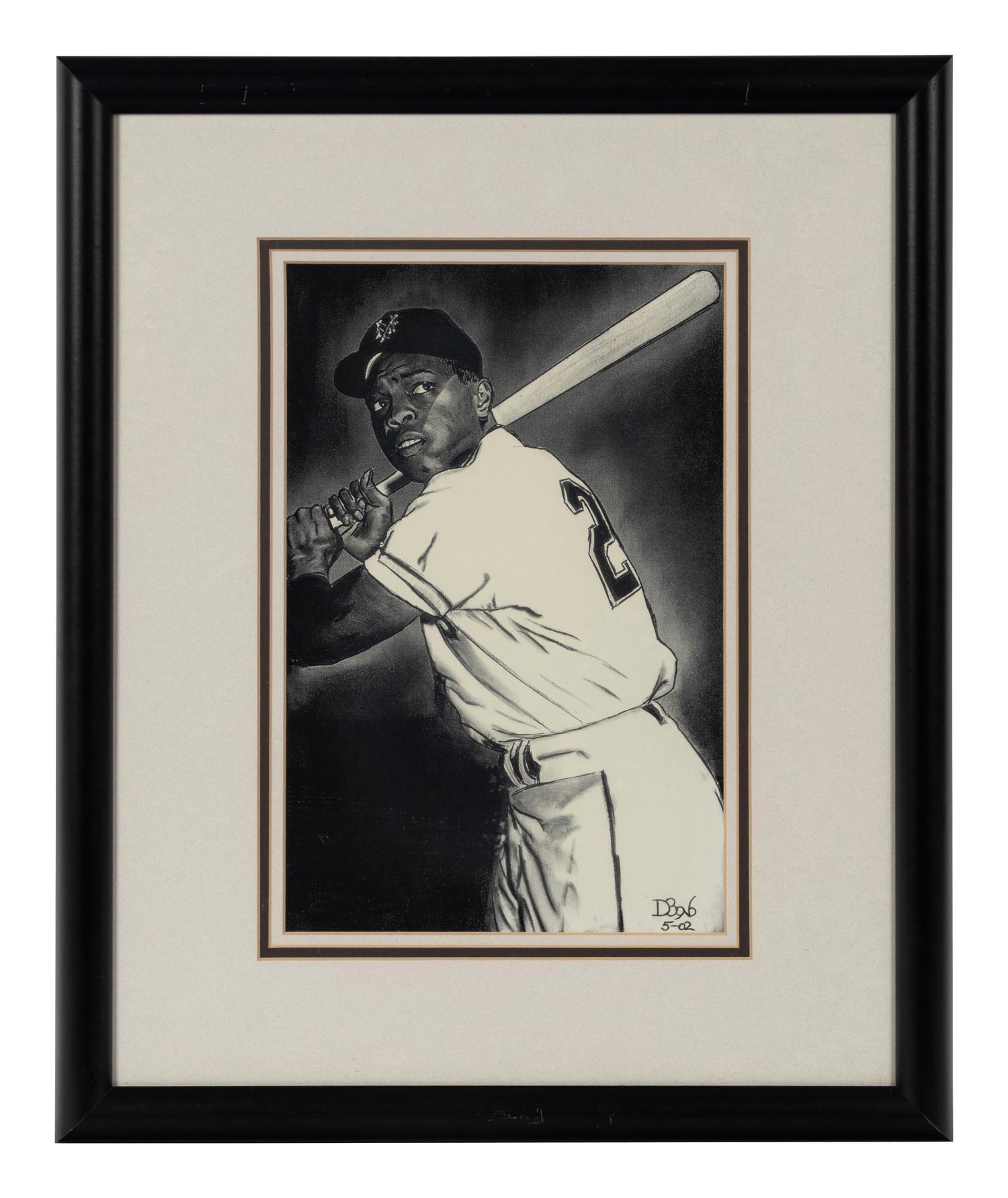 A Group of Seven Artworks Depicting Baseball Players Formerly Displayed at Mike Ditka’s Restaurant