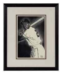 A Group of Seven Artworks Depicting Baseball Players Formerly Displayed at Mike Ditka’s Restaurant