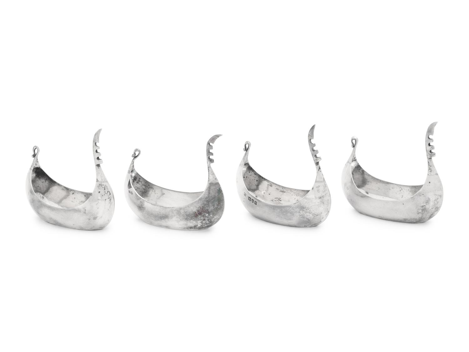 A Set of Four Victorian Silver Salt Cellars