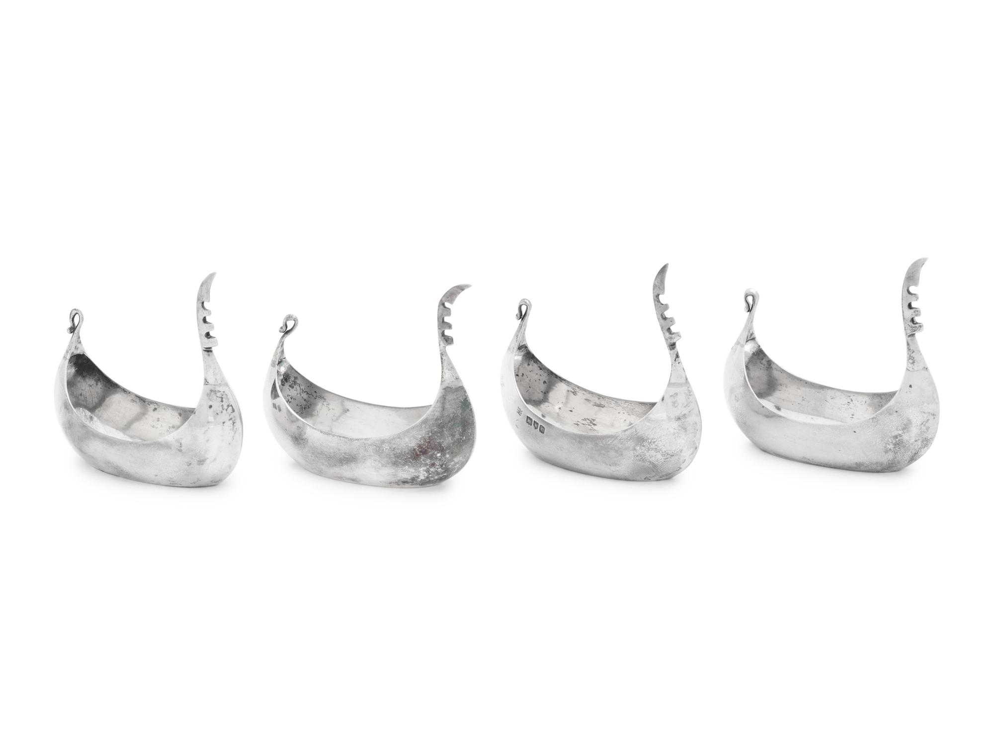 A Set of Four Victorian Silver Salt Cellars