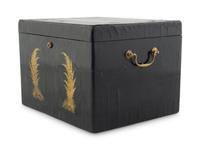 A Japanese Export Lacquer Humidor or Tea Caddy