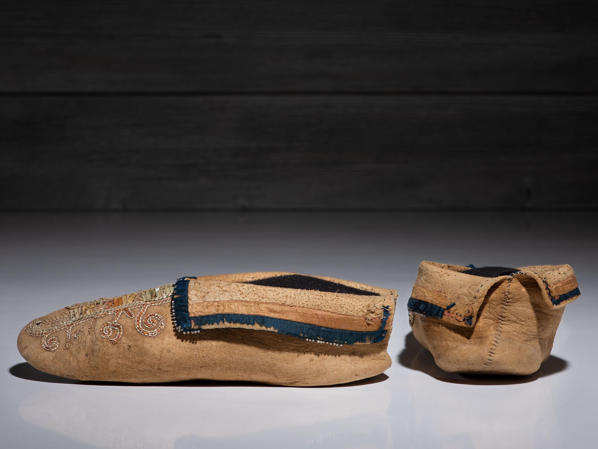 Seneca Quilled Hide Moccasins