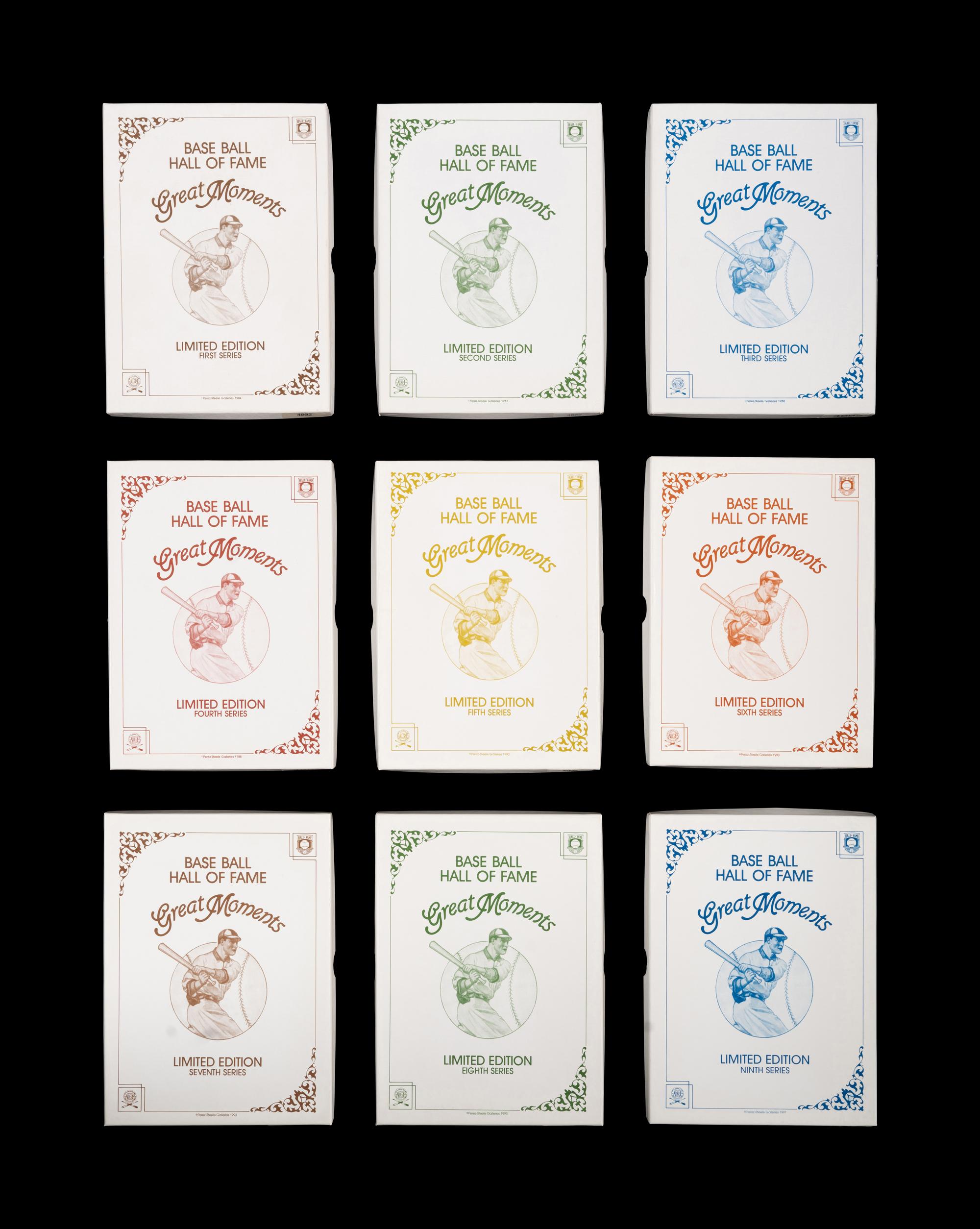 A Complete Run of 1984-97 Series One Through Nine Perez-Steele Baseball Hall of Fame Great Moments Cards
