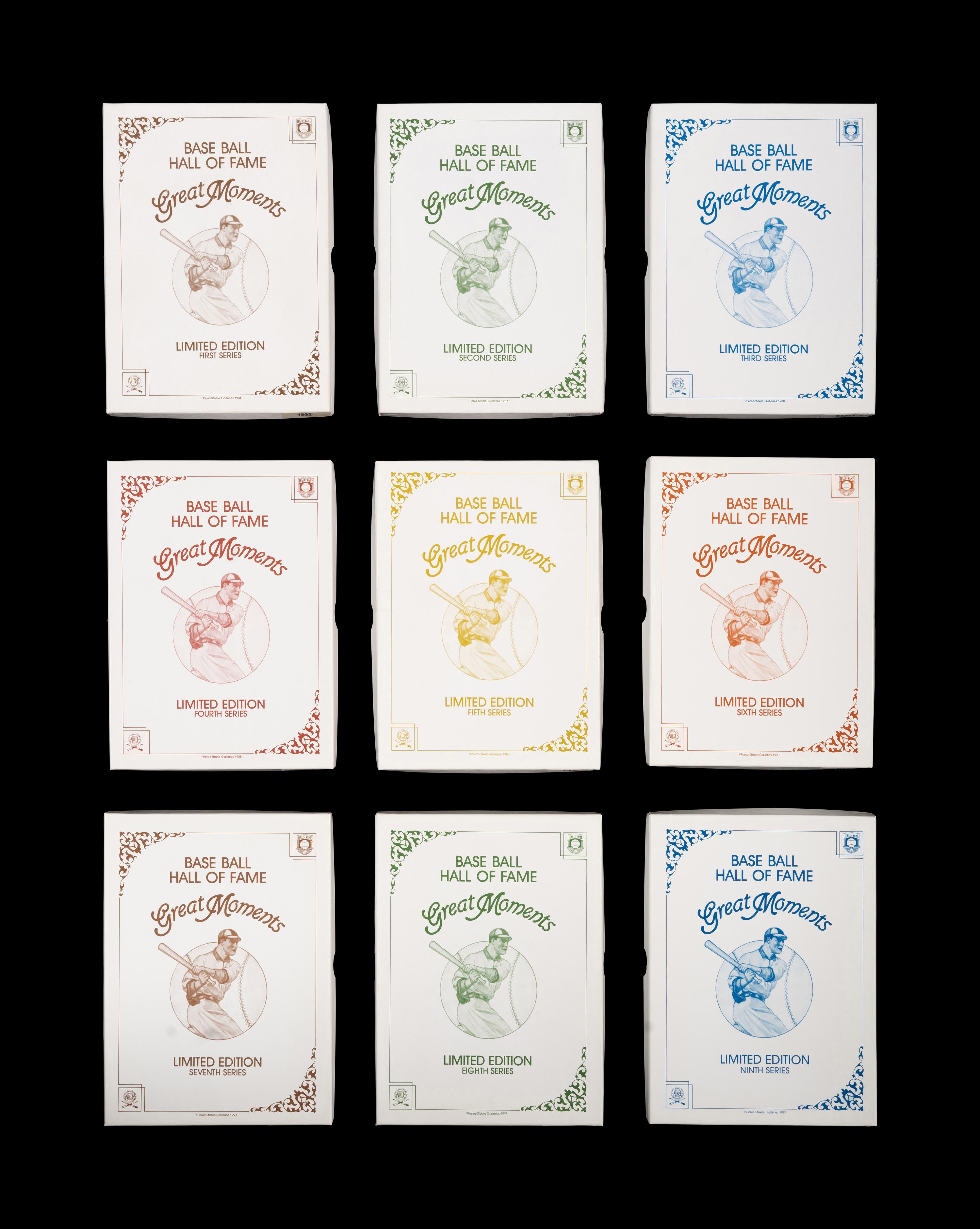 A Complete Run of 1984-97 Series One Through Nine Perez-Steele Baseball Hall of Fame Great Moments Cards