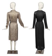 Saint Laurent Rive Gauche Dress and Jean Muir Dress, 1970-80s