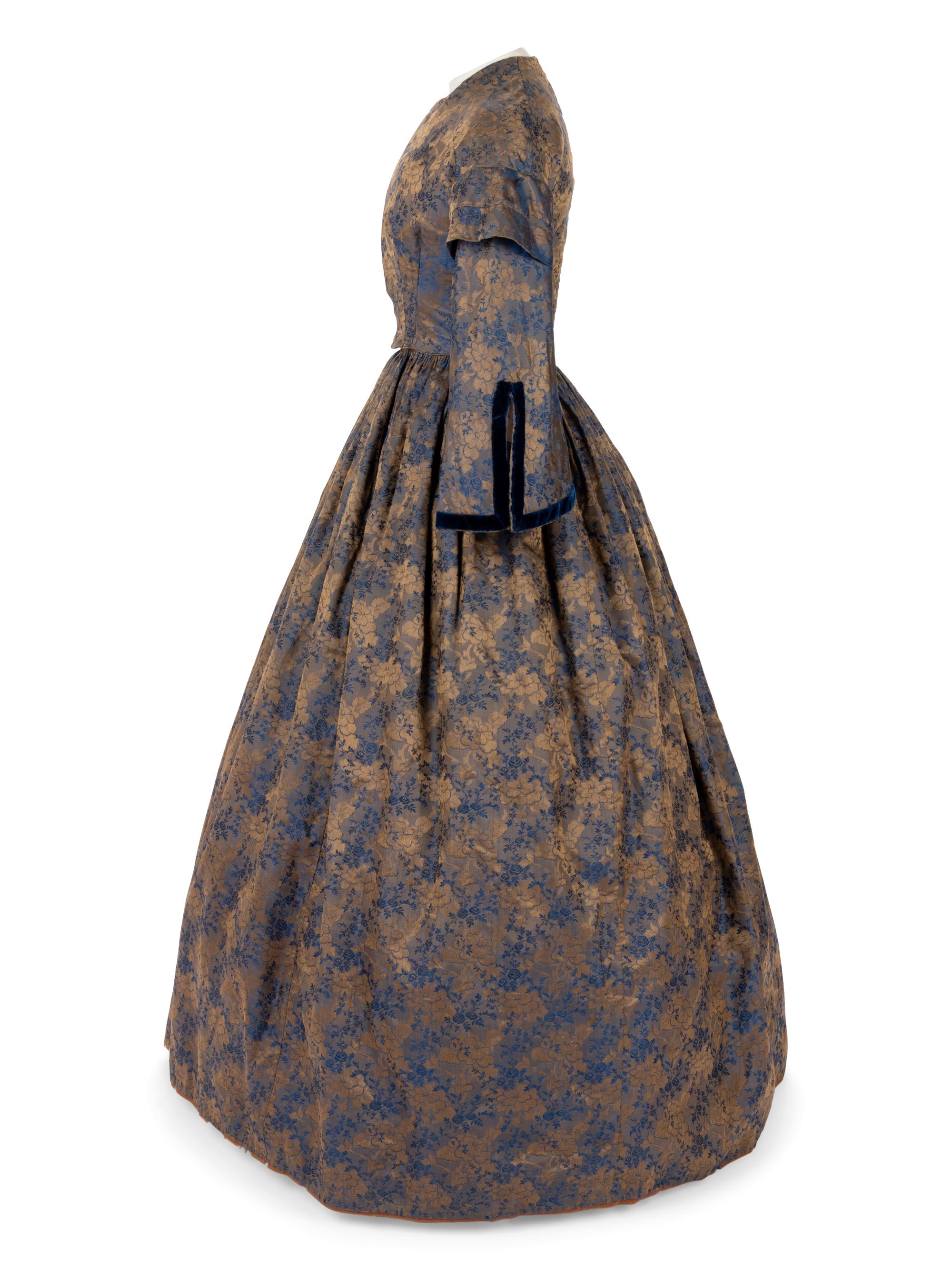 Iridescent Silk Jacquard Evening Dress, 1850s