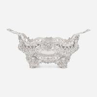 An Edward VII sterling silver reticulated centerpiece basket Maker, "HB," London, 1902