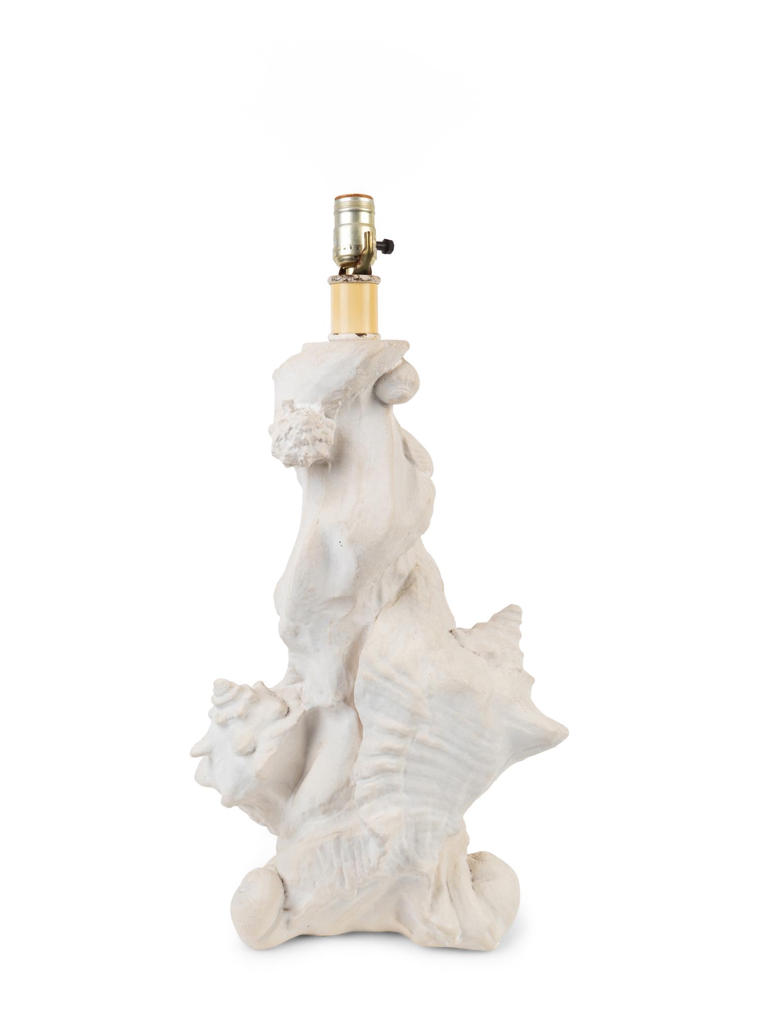 A Contemporary Plaster Shell-Form Lamp — 20TH CENTURY