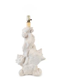 A Contemporary Plaster Shell-Form Lamp — 20TH CENTURY