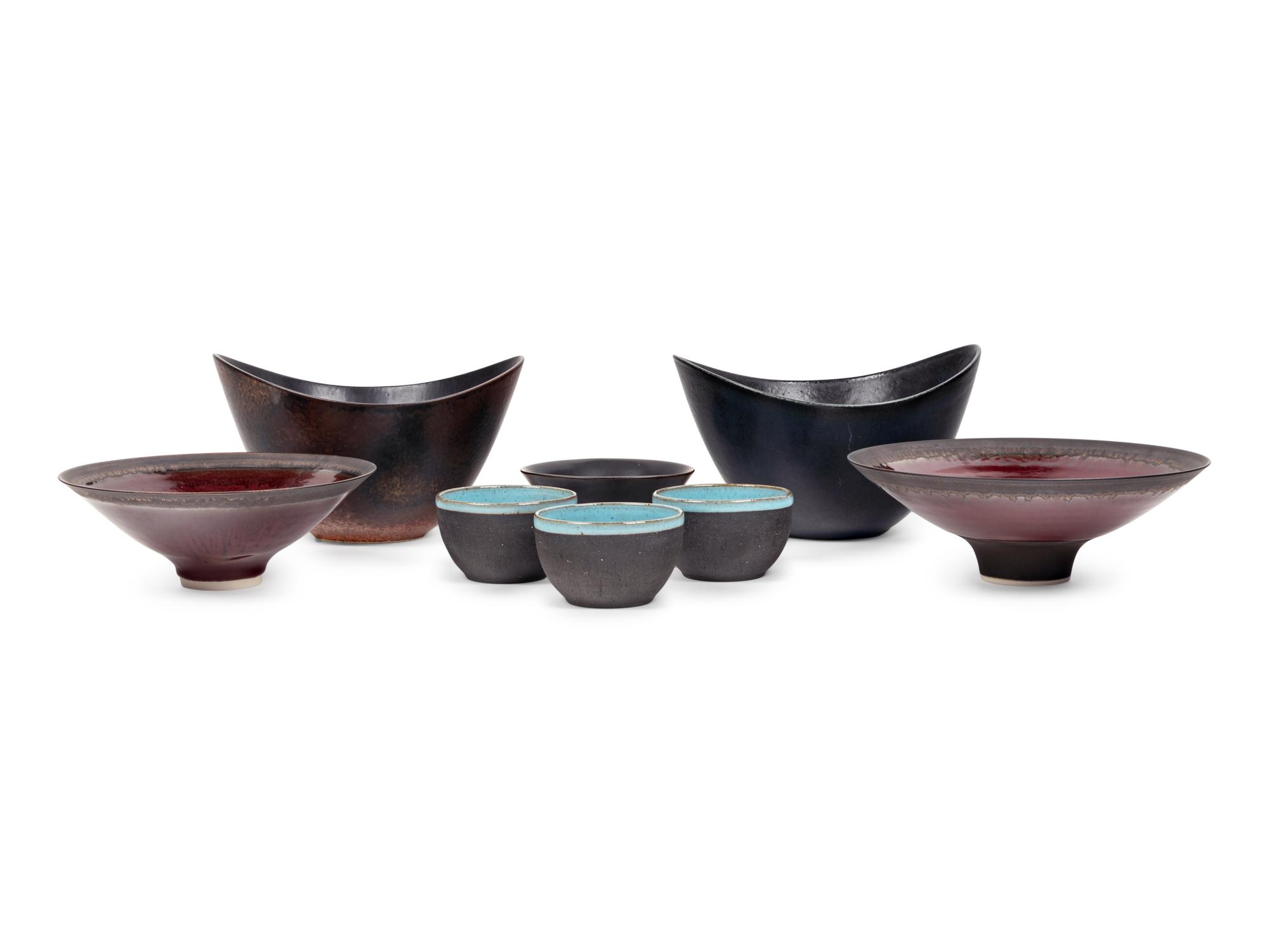 Eight Gunnar Nylund and Other Studio Ceramic Bowls