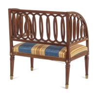 A Russian Neoclassical Brass Inlaid Mahogany Bench