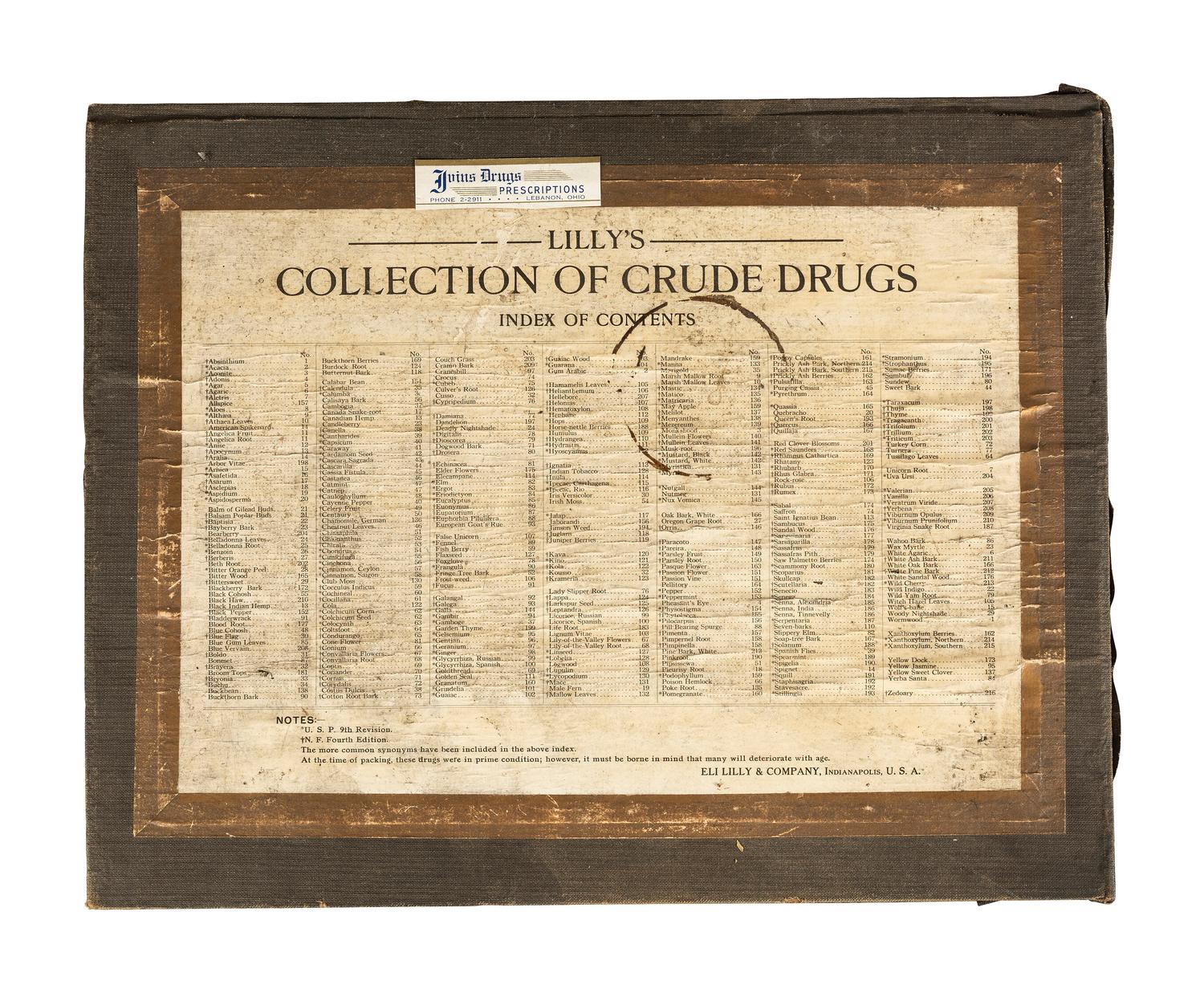 An Eli Lilly's 'Collection of Crude Drugs' Cabinet