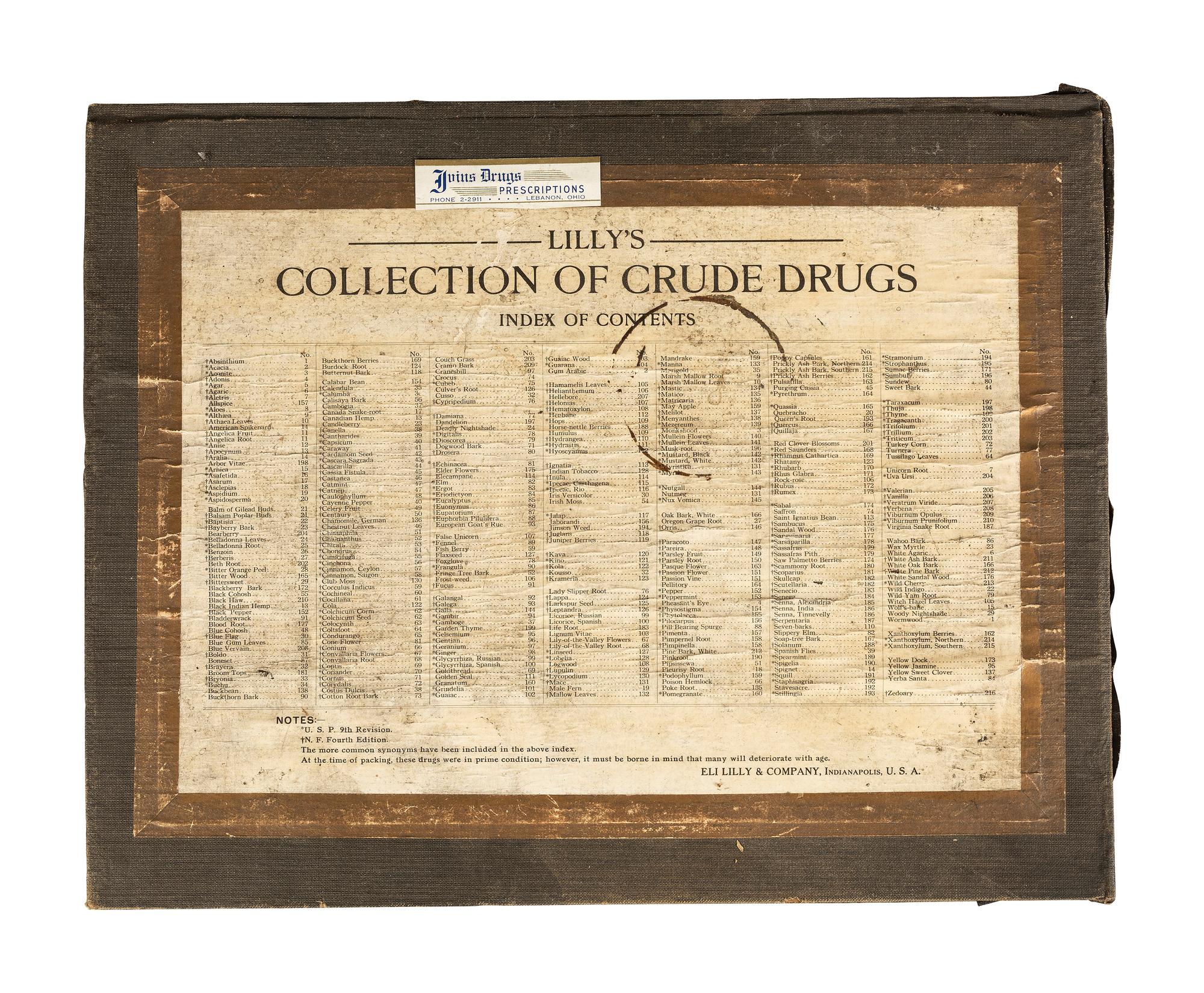 An Eli Lilly's 'Collection of Crude Drugs' Cabinet