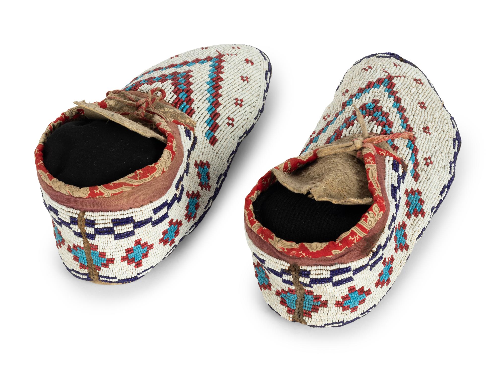 Cree Beaded Hide Moccasins