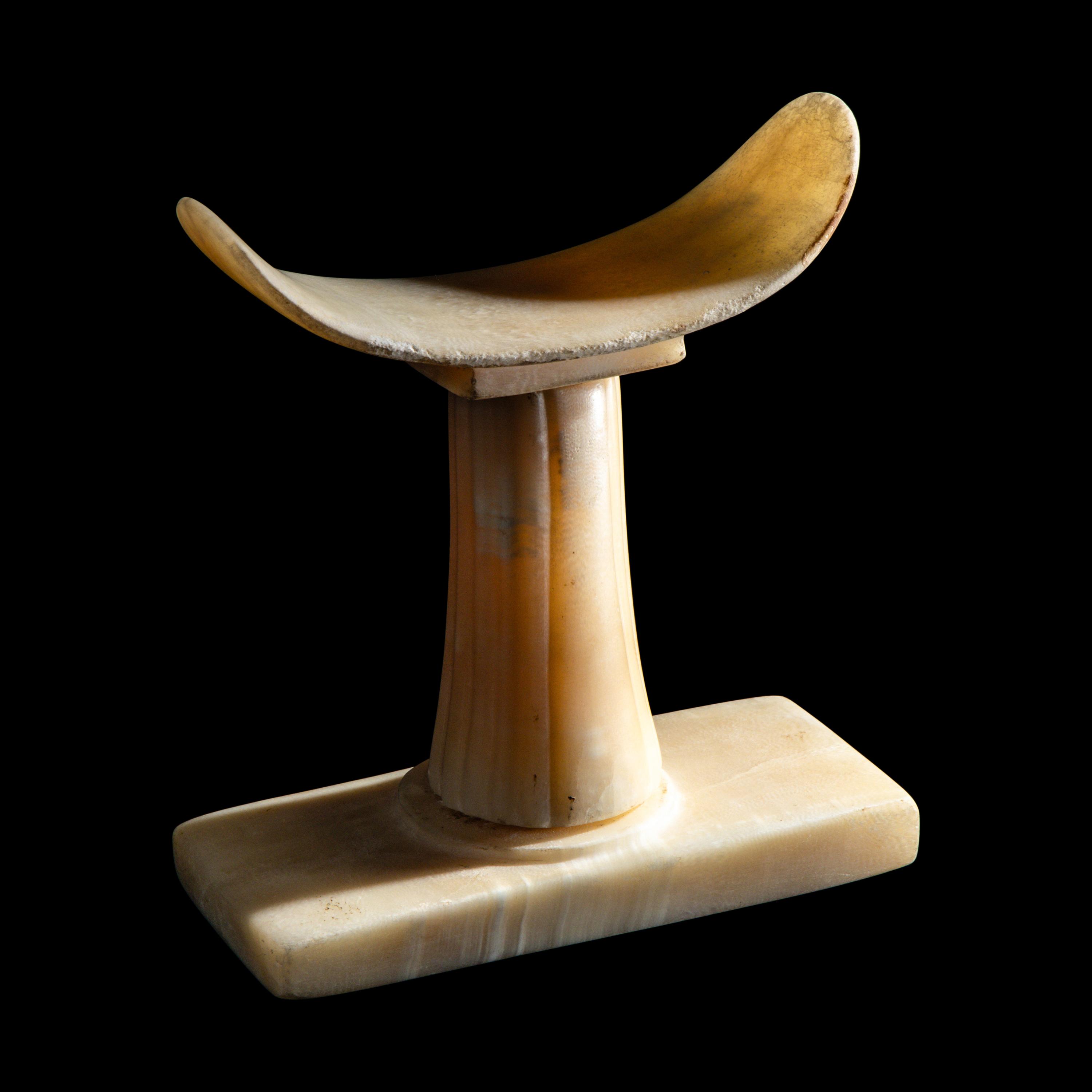 An Egyptian Alabaster Headrest