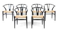 A Set of Six Wishbone Chairs, Hans Wegner for Carl Hansen Height 30 inches.