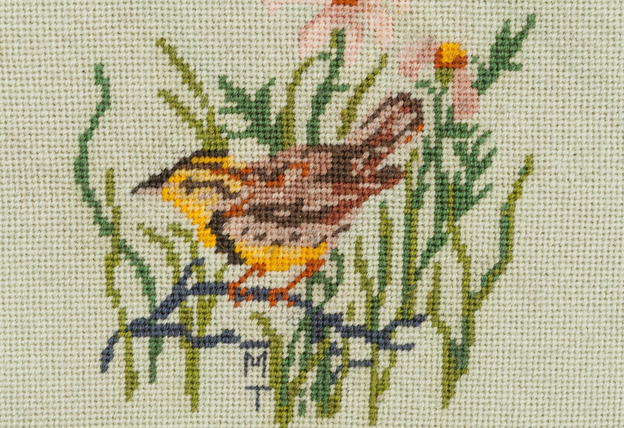 A Multi-Patch Ornithological Needlepoint Rug