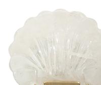 A Pair of Paul Ferrante Carved Rock Crystal and Silver Shell Sconces
