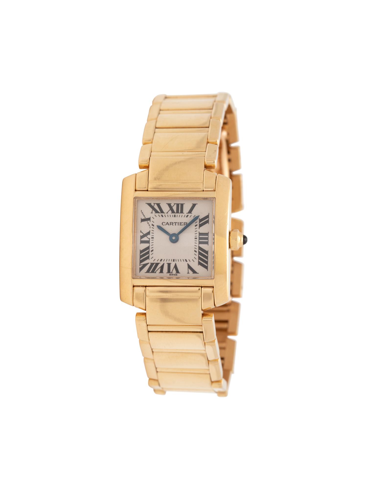 CARTIER, 18K YELLOW GOLD REF. 1820 'TANK FRANCAISE' WRISTWATCH