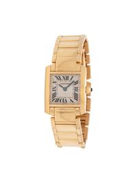 CARTIER, 18K YELLOW GOLD REF. 1820 'TANK FRANCAISE' WRISTWATCH