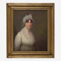 American School 19th century Pair of Portraits: Lady and Gentleman