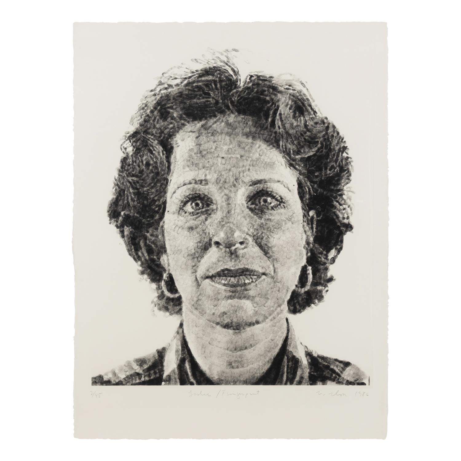 Chuck Close (American, 1940–2021) — Leslie/Fingerprint, 1986
