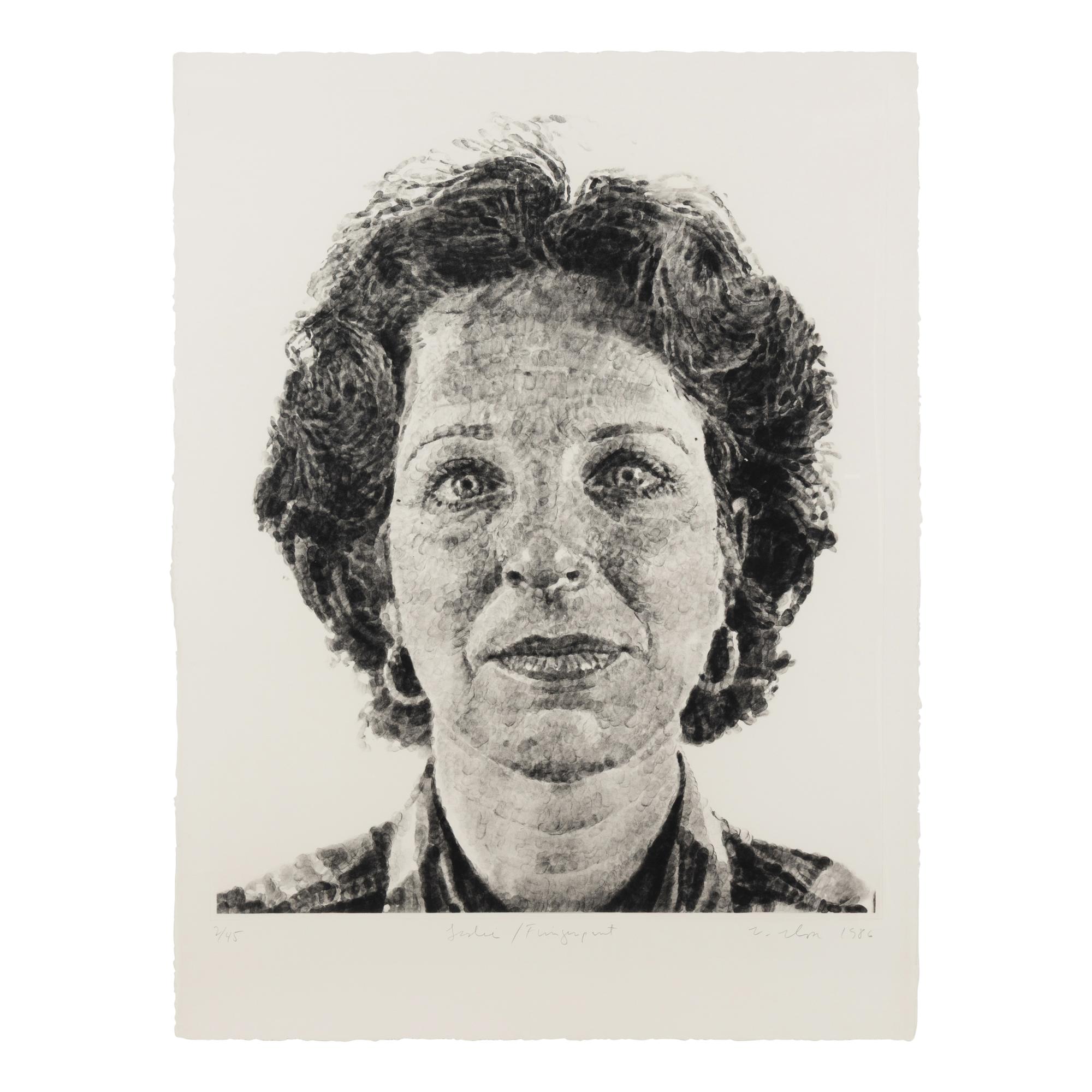 Chuck Close (American, 1940–2021) — Leslie/Fingerprint, 1986