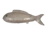 A Chinese Export Pewter Fish-Form Dish and Cover