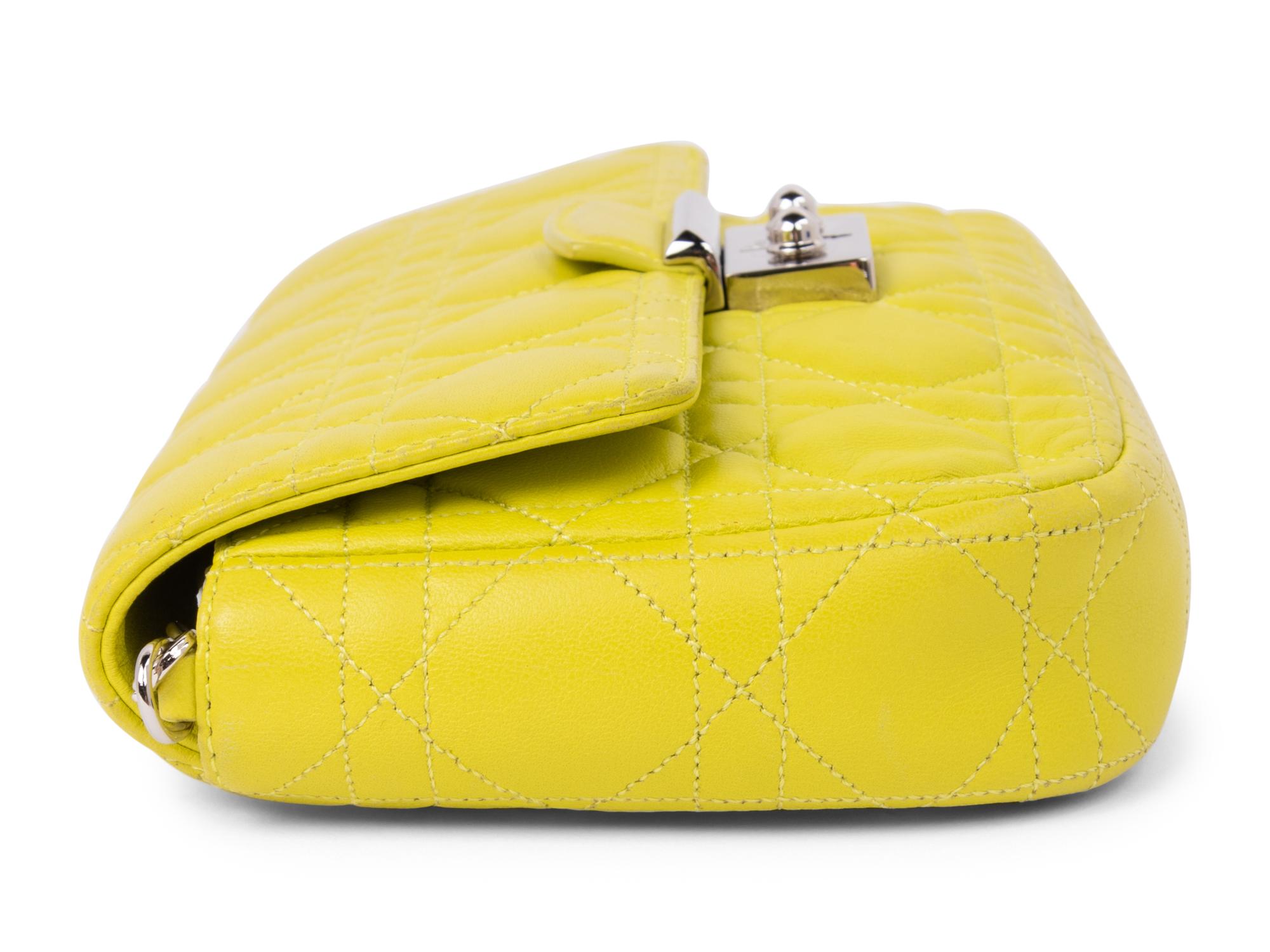 Christian Dior Yellow Cannage Clutch