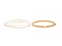 COLLECTION OF YELLOW GOLD BANGLE BRACELETS