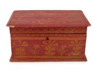 An American Polychrome and Parcel-Gilt Pine Table Casket