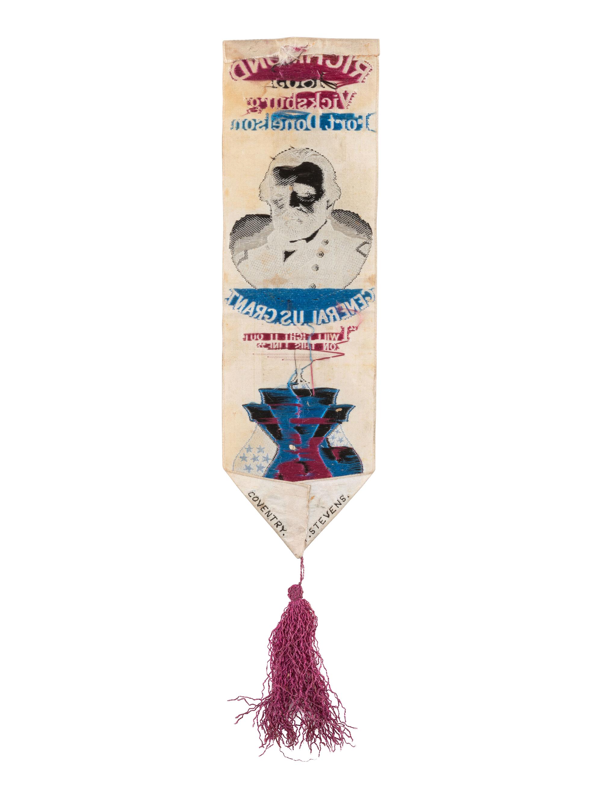 [CIVIL WAR]. General U.S. Grant stevengraph ribbon.
