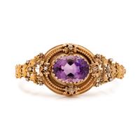 AMETHYST AND DIAMOND BANGLE BRACELET