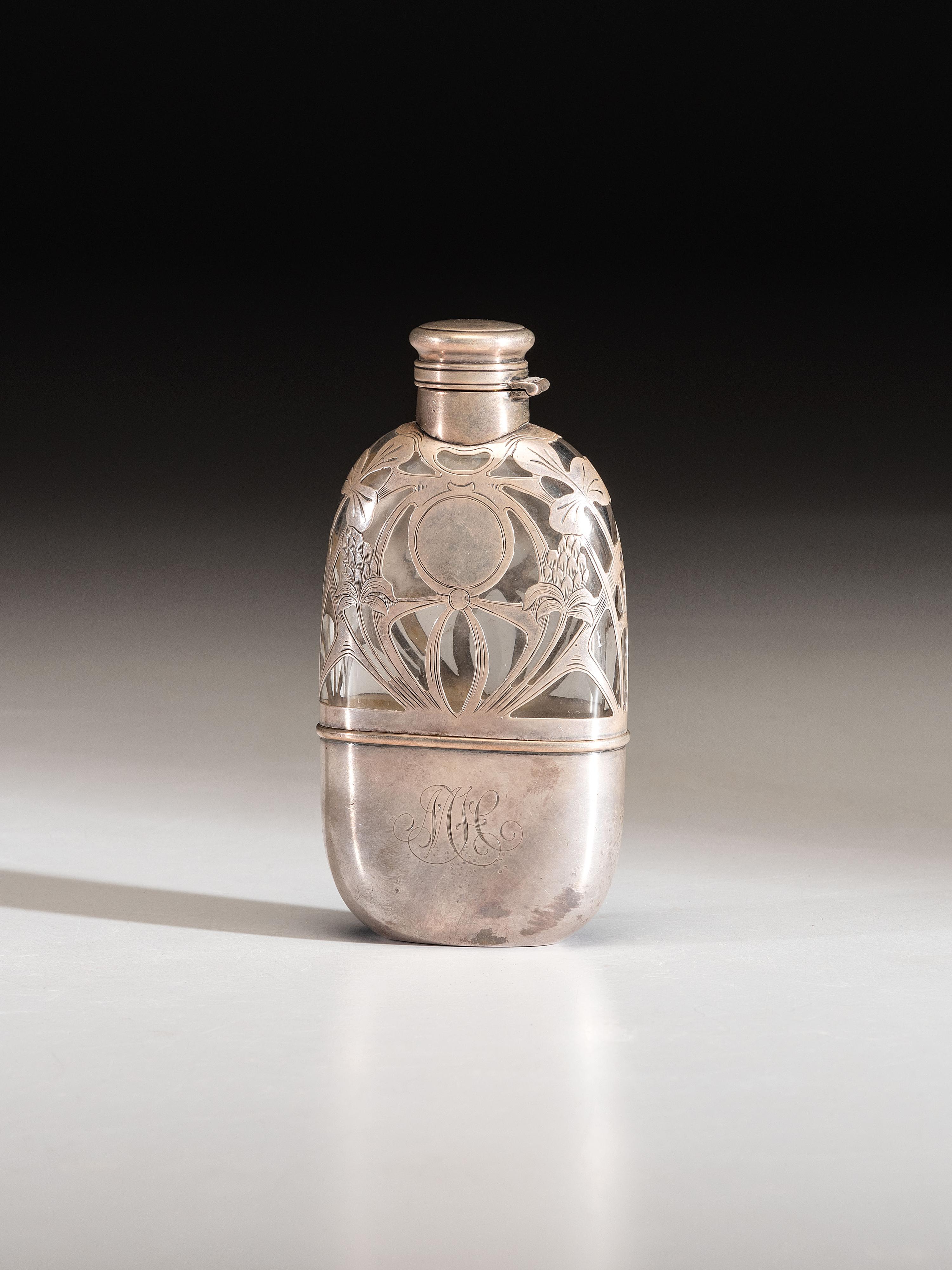 Sterling Silver Overlay Flask