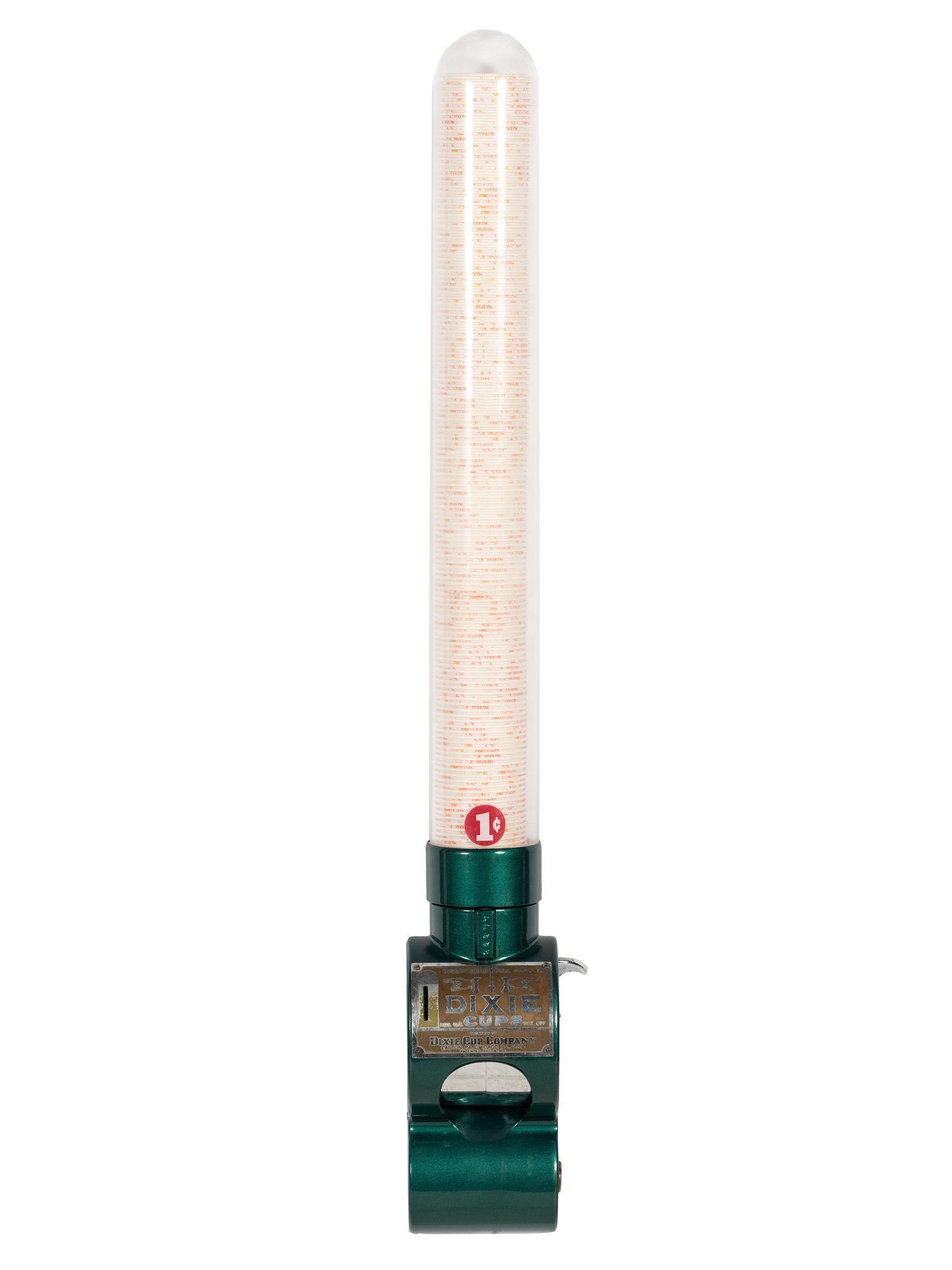 A Dixie Cup Co. One Cent Wall Mounted Cup Dispenser
