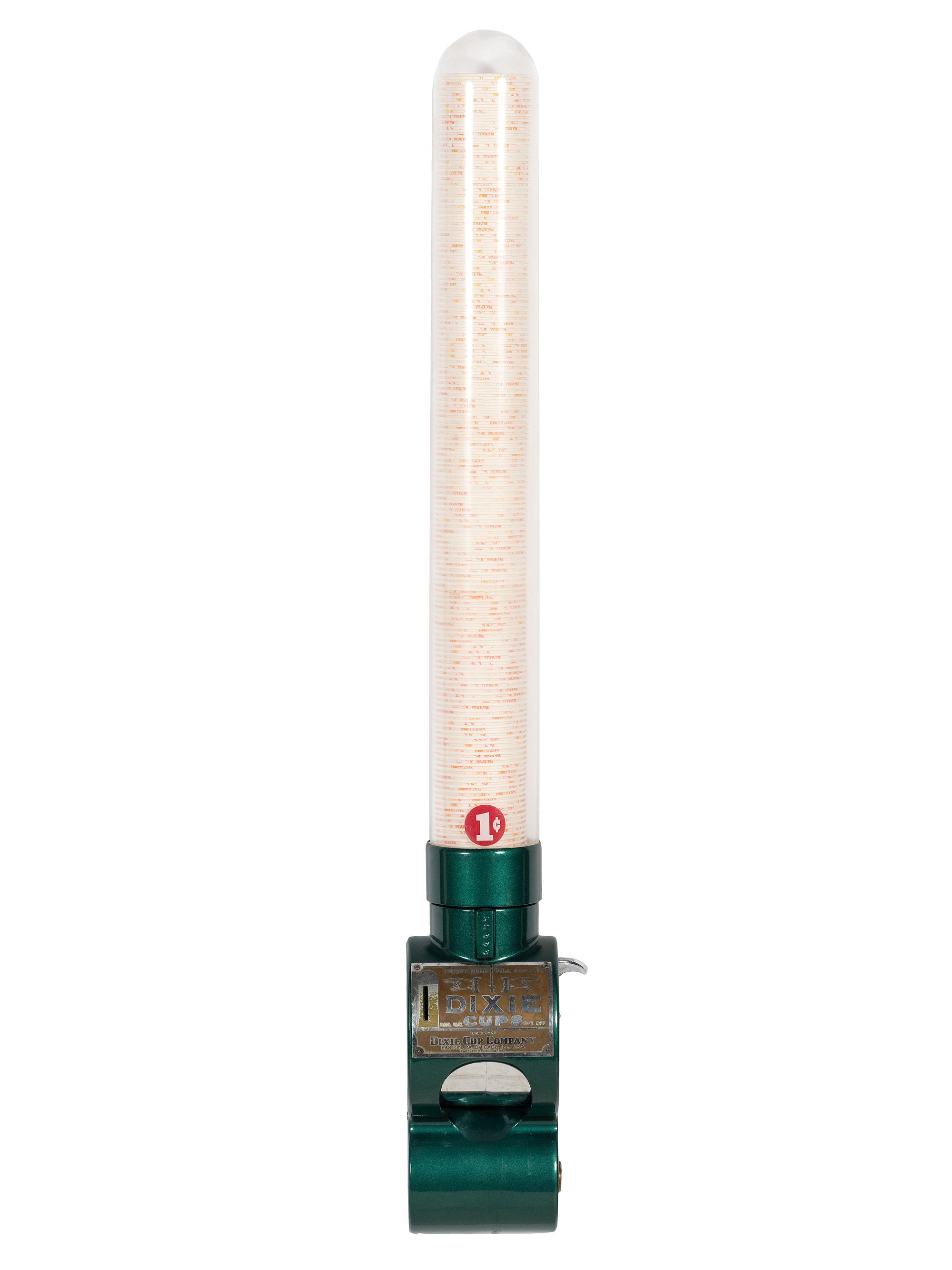 A Dixie Cup Co. One Cent Wall Mounted Cup Dispenser