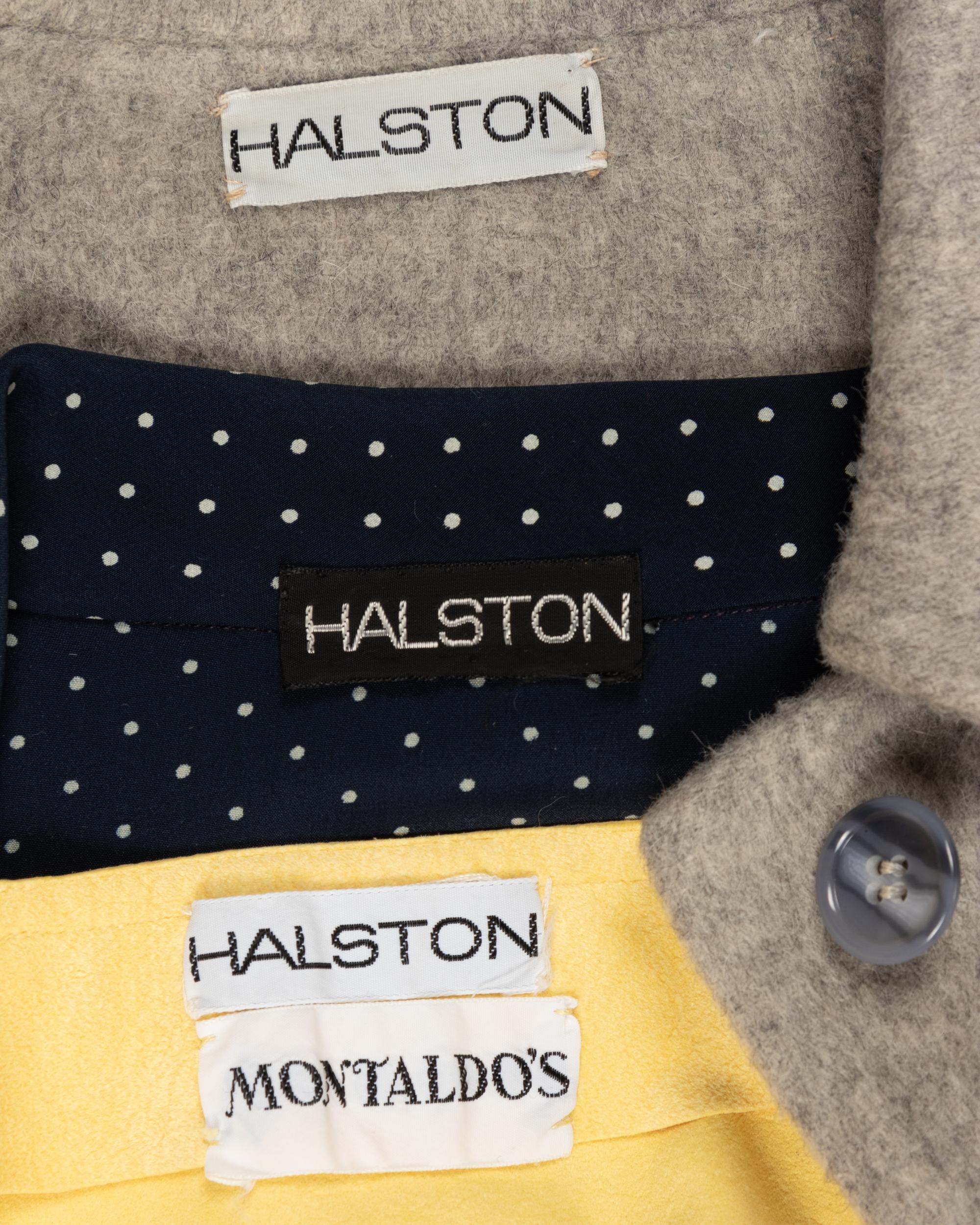 Three Halston Items: Two Dresses and a Coat, 1970s