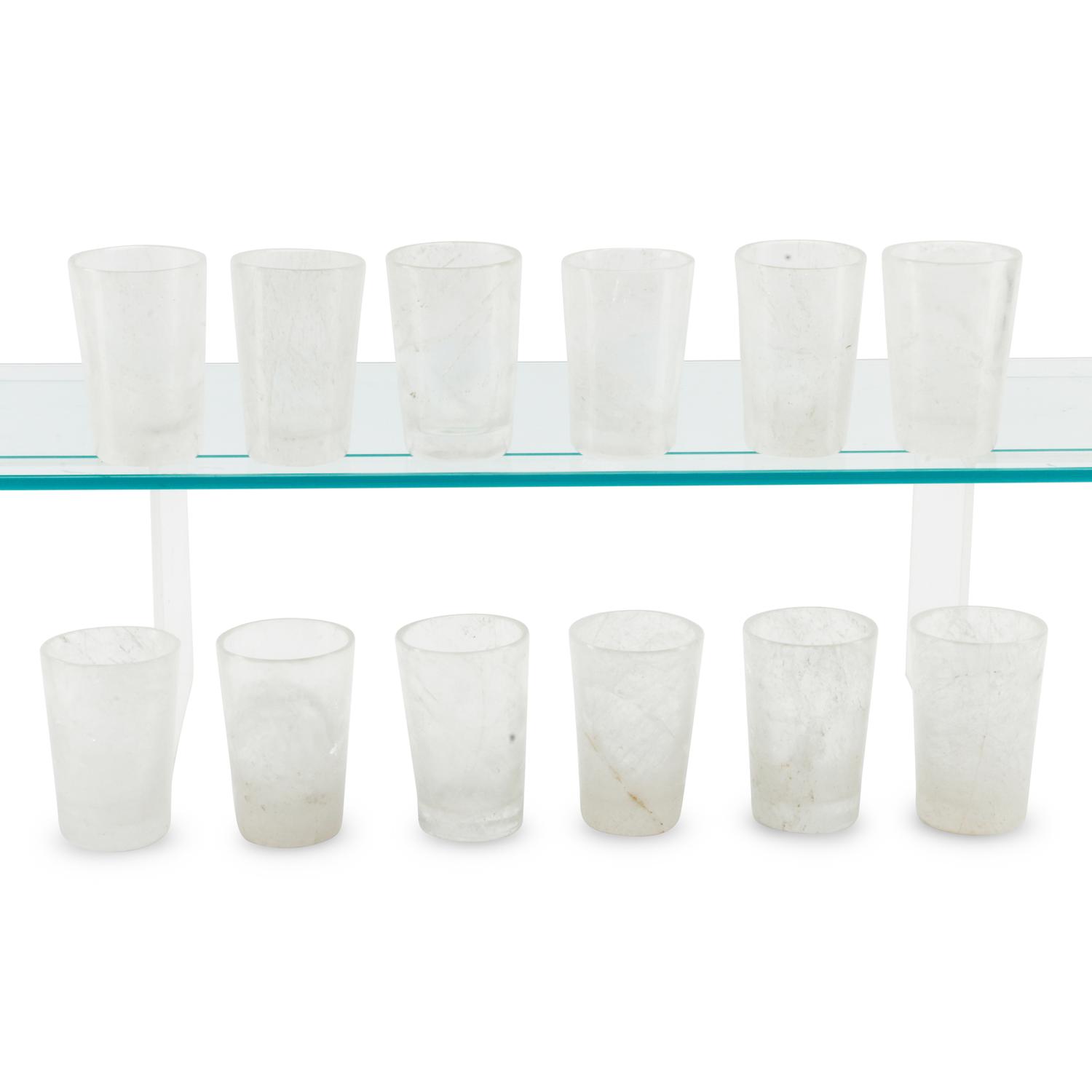 A Set of Twelve Carved Rock Crystal Tumblers