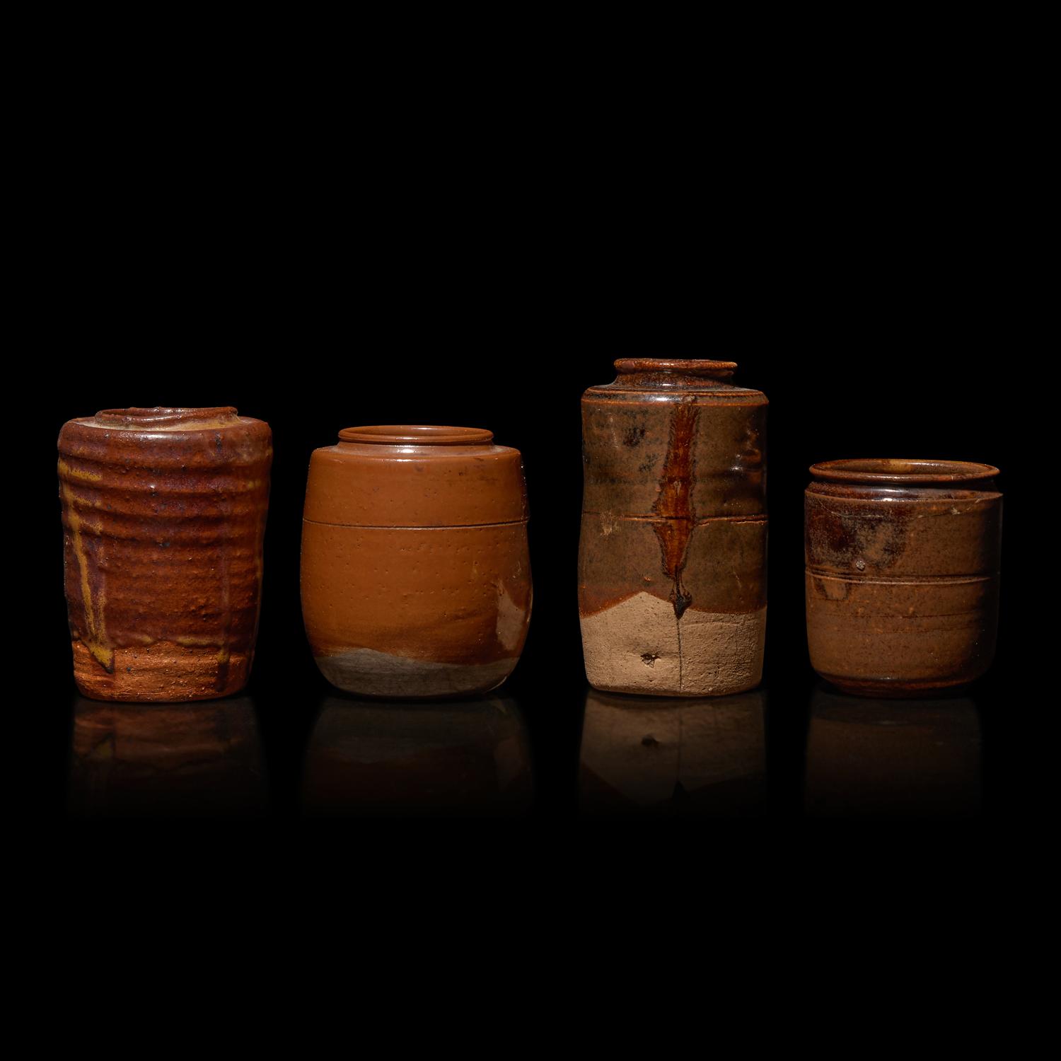 A Group of Four Assorted Japanese Stoneware Tea Caddies, Chaire , 19th to 20th Century
