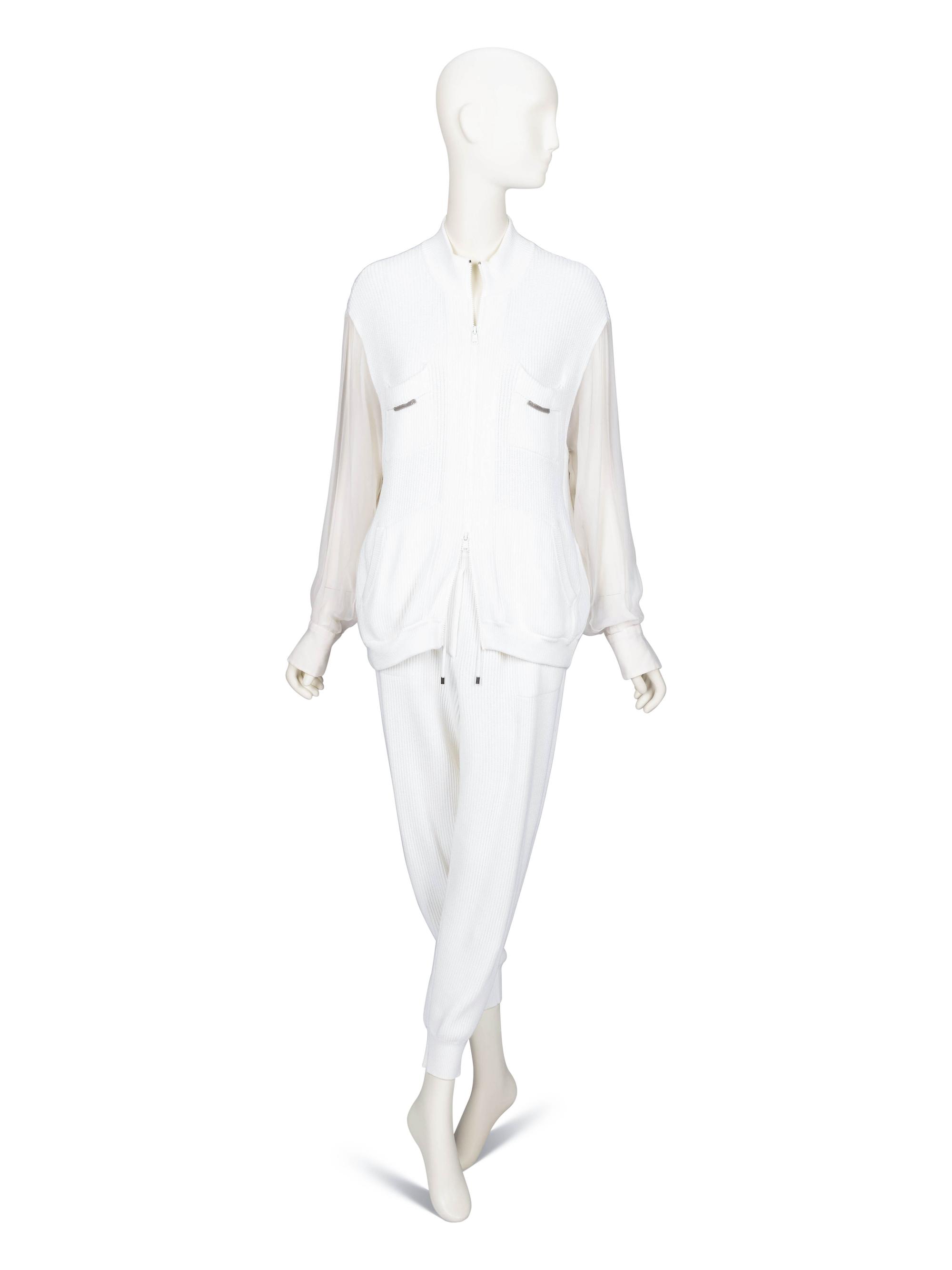 Brunello Cucinelli, Knit Jacket & Pant Ensemble